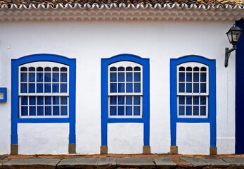 Colonial facade in Tiradentes, Minas Gerais, Brazil 