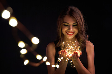 Party, holidays, New Year or Christmas and celebration concept.
