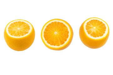 Half orange isolated on white background.