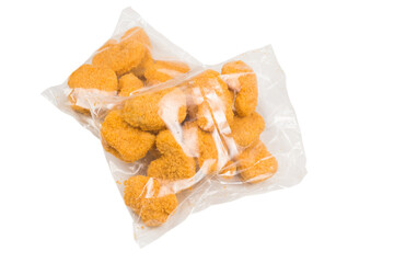 Packaging nuggets on a white background.
