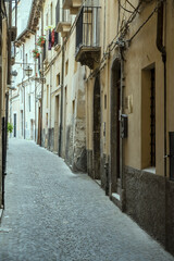 cobbled street, Sulmona, Italy