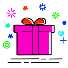 gift box with ribbons