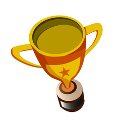 gold cup isolated on white background