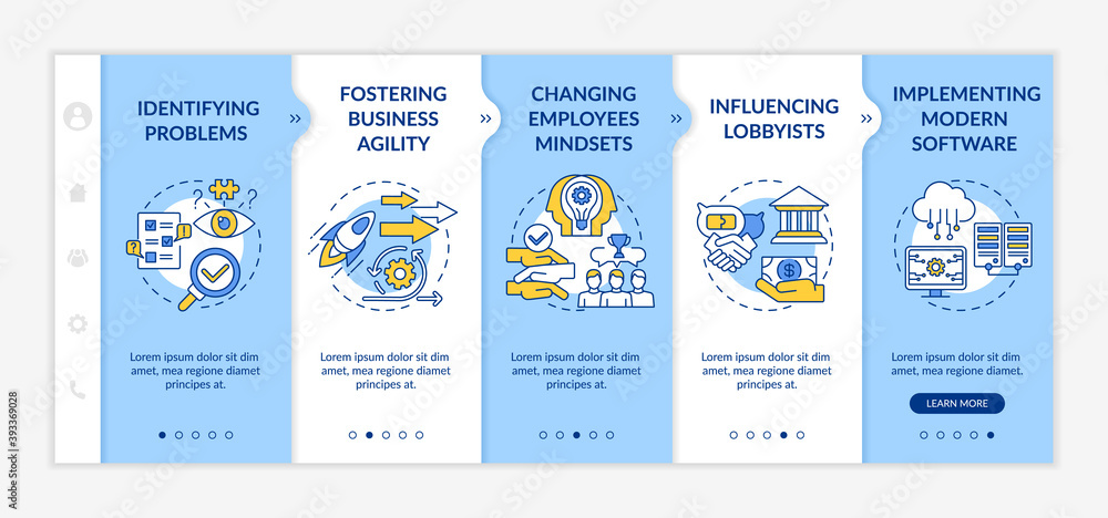 Poster business counseling tasks onboarding vector template. fostering business agility. modern software. r