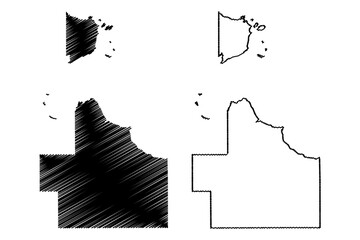 Lake of the Woods County, Minnesota (U.S. county, United States of America, USA, U.S., US) map vector illustration, scribble sketch Lake of the Woods map
