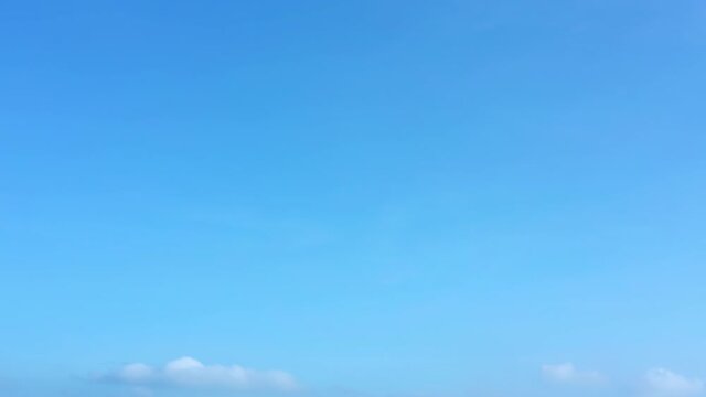 4K Aerial drone view summer blue sky with cloud moving pan camera.