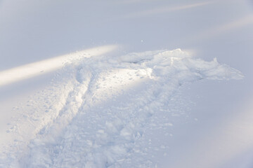 human footprints in the fresh snow