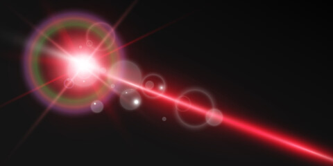 Bright beautiful laser beams on a transparent background. Scanner laser.