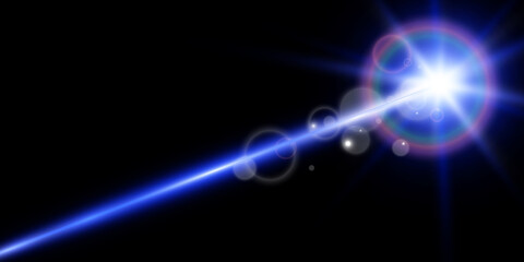 Bright beautiful laser beams on a transparent background. Scanner laser.