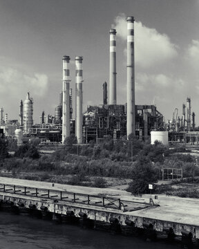porto marghera harbour industrial black and white