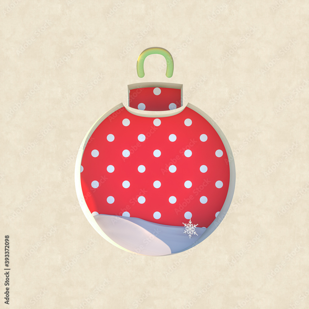 Aufkleber empty podium backdrop with christmas decoration shape. 3d render.