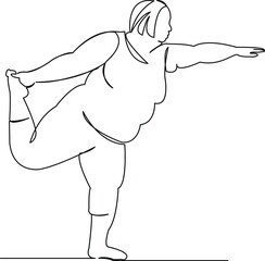  yoga fat woman doing