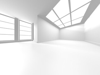 White Modern Background. Abstract Room Interior Concept