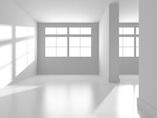 Illuminated corridor interior design. Empty Room Interior Background