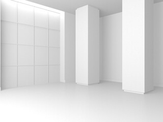White Modern Empty Room. Abstract Building Concept