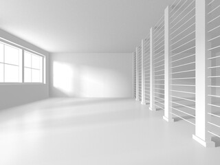 Illuminated corridor interior design. Empty Room Interior Background