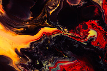 Fluid art texture. Abstract background with mixing paint effect. Liquid acrylic picture with...