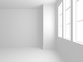 Abstract White Architecture Design Concept