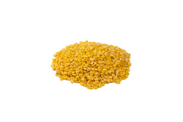 Mung dal or Mung daal bean heap isolated on white background. nutrition. bio. natural food ingredient.