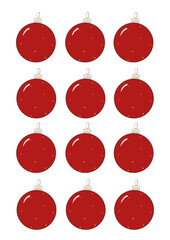 christmas, balls for a tree in red color