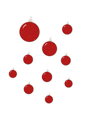 christmas, balls for a tree in red color