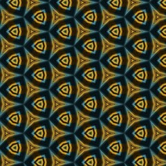 yellow and bright blue linear horizontal stripes on a jet black background transformed to seamless design