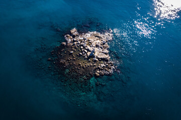 Dramatic drone photo of the mediterranean coastline in Croatia