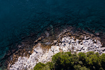 Dramatic drone photo of the mediterranean coastline in Croatia