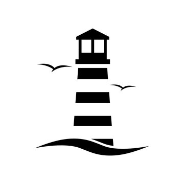 Lighthouse icon, logo isolated on white background
