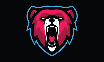 Bear eSports vector mascot logo design