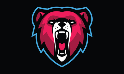 Bear eSports vector mascot logo design