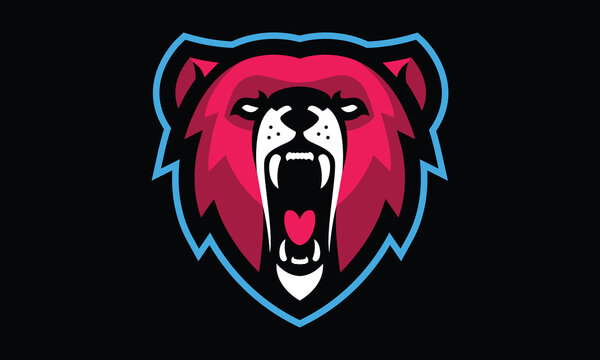 Bear eSports vector mascot logo design