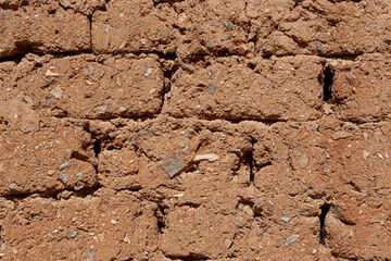 wall of clay and straw. background