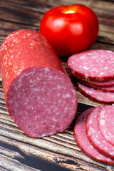 sliced salami sausage