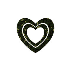 Military heart shape icon isolated on white background