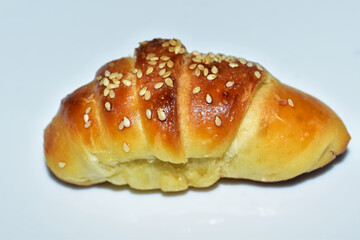 isolated crescent bread roll