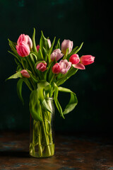 Bouquet of pink tulips