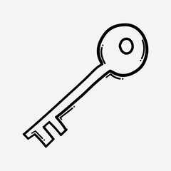 key doodle vector icon. Drawing sketch illustration hand drawn line eps10