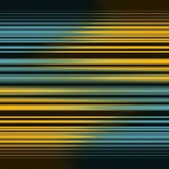 Obraz premium yellow and bright blue linear horizontal stripes on a jet black background transformed to abstract patterns and intricate designs