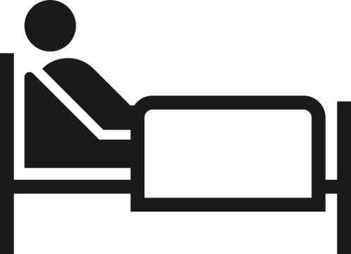 sick man with bed icon