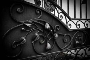 Modern elements of metal gates in the form of leaves