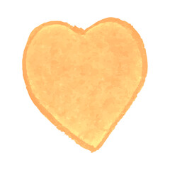 Vector colorful illustration of heart shape drawn with yellow colored chalk pastels. Elements for design greeting card, poster, banner, Social Media post, invitation, sale, brochure, other graphic