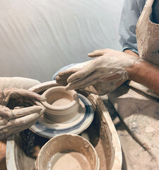 Pottery lesson with a master