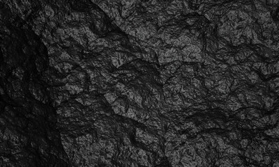 3d illustration, texture of a well lit rough black stone surface, coal, shale, with highlights
