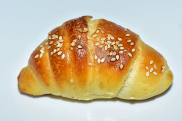 isolated crescent bread roll