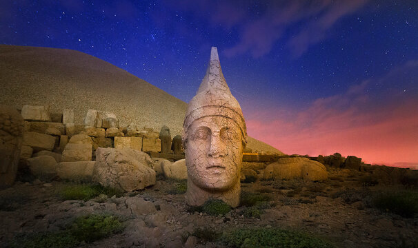 Mount Nemrut, Turkey Located in the city of Adiyaman is a mountain 2,150 meters high. It is located in the Taurus mountain range around Ankar mountains near Kahta district. 