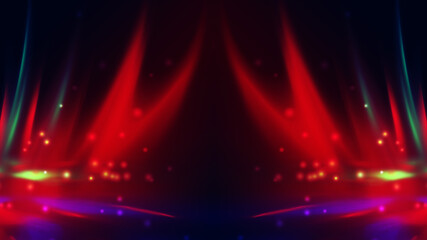Fototapeta na wymiar Neon abstract light rays on a dark background. Light effect, laser show, surface reflection. Ultraviolet radiation, nightclub. 3d illustration