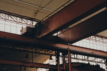Naklejka premium Roof of an abandoned warehouse in Italy