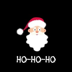 Cartoon santa ho-ho-ho for print design. Holiday vector background. Vector illustration design. Merry christmas. Happy new year background. Holiday greeting card. Xmas decoration.