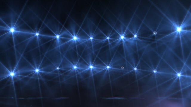 Bright stadium arena lighting spotlight 3d illustration